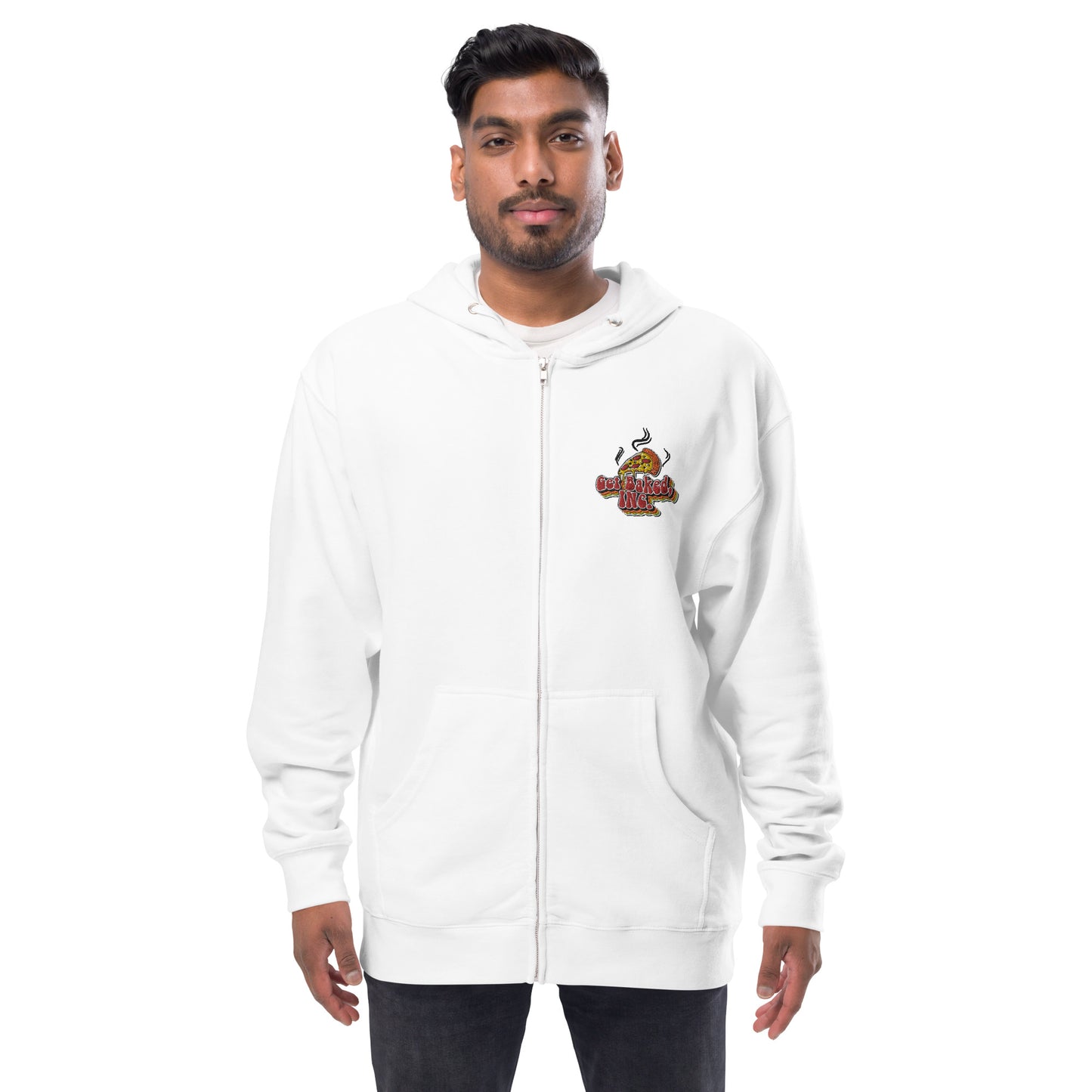Unisex fleece zip up hoodie